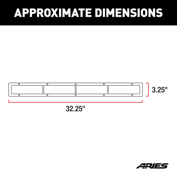 ARIES PC30OS Pro Series 30-Inch Brushed Stainless Steel Grille Guard Light Bar Cover Plate