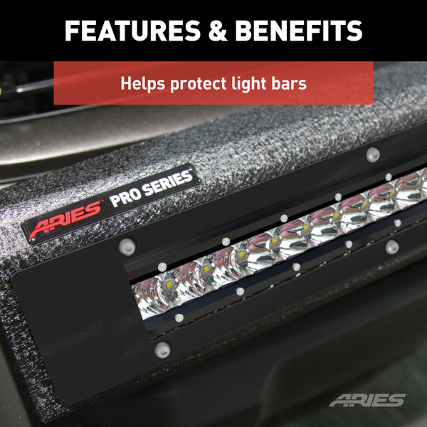 ARIES PC10OB Pro Series 30-Inch Black Steel Grille Guard Light Bar Cover Plate