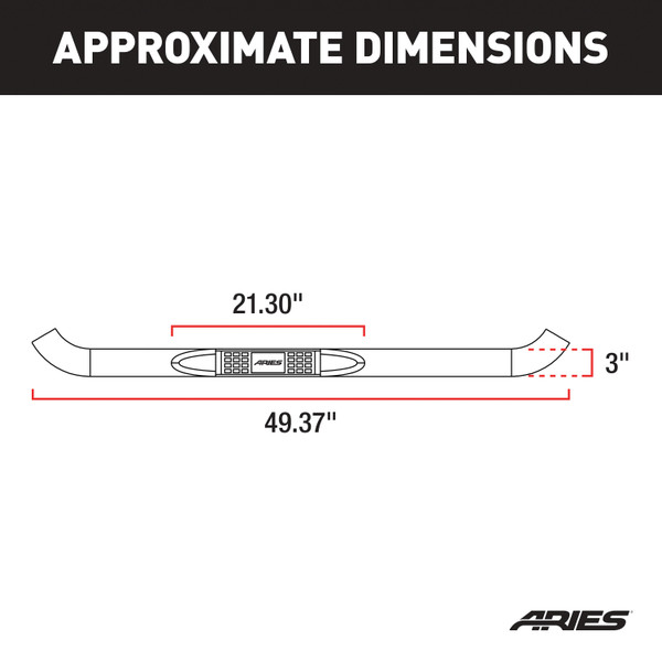 ARIES 203007 3-Inch Round Black Steel Nerf Bars, No-Drill, Fits Select Ford F-150