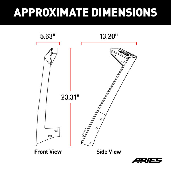 ARIES 15911 Jeep Wrangler JK Roof Light Brackets, LEDs Sold Separately