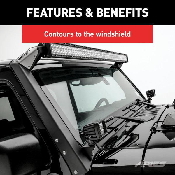 ARIES 15911 Jeep Wrangler JK Roof Light Brackets, LEDs Sold Separately