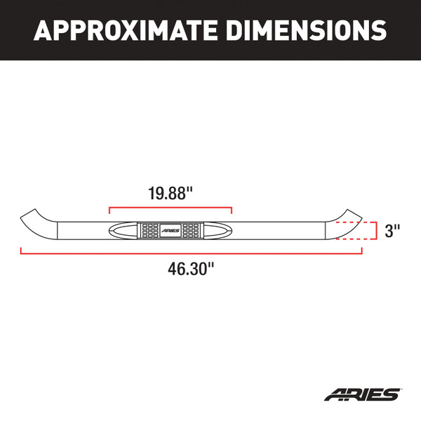 ARIES 204017 3-Inch Round Black Steel Nerf Bars, No-Drill, Fits Select Chevrolet Silverado, GMC Sierra 1500, 2500, 3500 HD