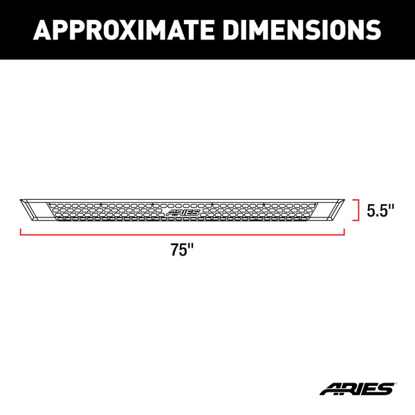 ARIES 2556045 AdvantEDGE Black Aluminum 75-Inch Truck Running Boards, Select Nissan Titan