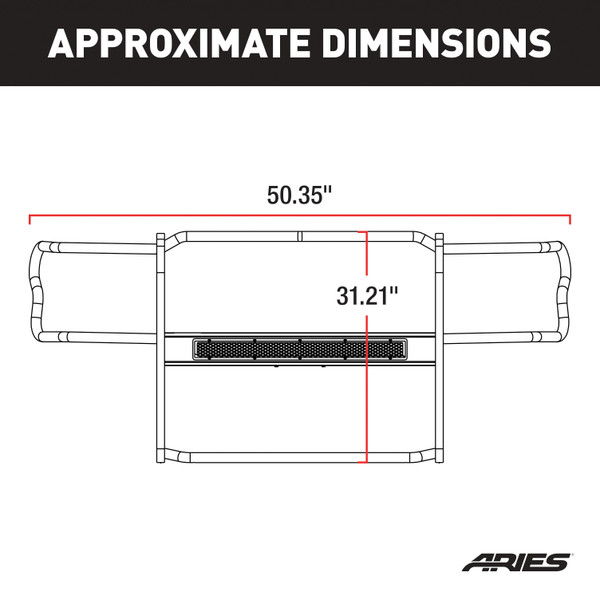 ARIES P1053 Pro Series Black Steel Grille Guard, No-Drill, Select Jeep Wrangler JL, Gladiator