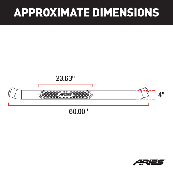 ARIES S225039 4-Inch Oval Black Steel Nerf Bars, Select Dodge, Ram 1500, 2500, 3500