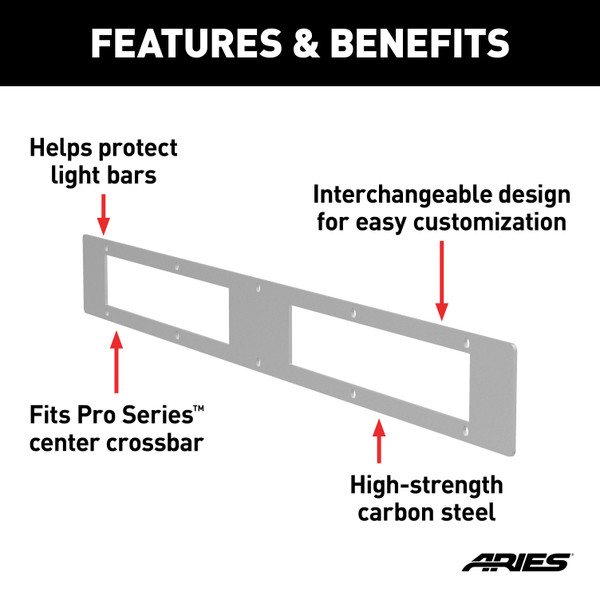 ARIES PC10OS Pro Series 30-Inch Brushed Stainless Steel Grille Guard Light Bar Cover Plate