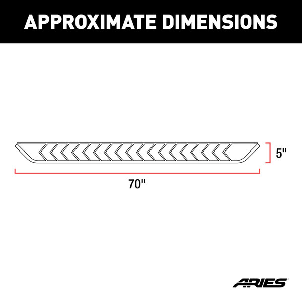ARIES 2051037 AeroTread 5 x 70-Inch Polished Stainless SUV Running Boards, Select Nissan Rogue