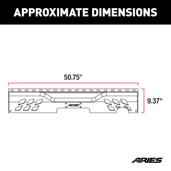 ARIES 2081021 TrailChaser Black Aluminum Rear Bumper Center Section Only, Select Jeep Wrangler JK