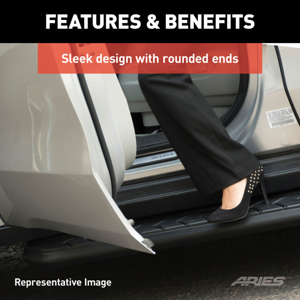 ARIES 2061032 AeroTread 5 x 70-Inch Black Stainless SUV Running Boards, Select Jeep Cherokee