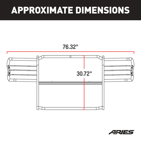 ARIES 3056-2 1-1/2-Inch Polished Stainless Steel Grille Guard, No-Drill, Select Ford F-150, Lincoln Mark LT