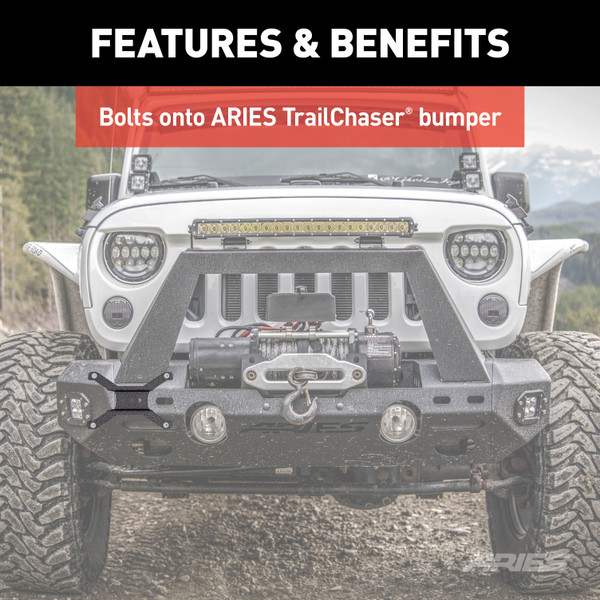 ARIES 55-0000 Jeep Bumper License Plate Bracket