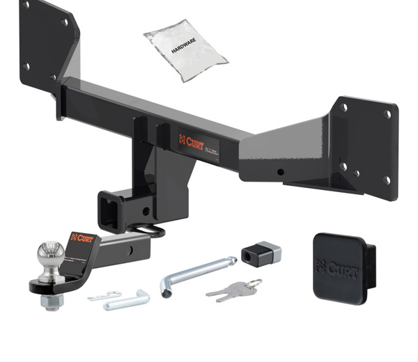 18 - 24 Audi Q5 2in. CURT Trailer Hitch + Ball Mount + Cover + Lock Kit HWA66 - CURT
