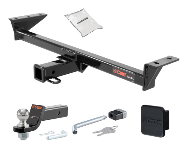 16 - 22 BMW X1  2in. CURT Trailer Hitch + Ball Mount + Cover + Lock Kit HWA162 - CURT