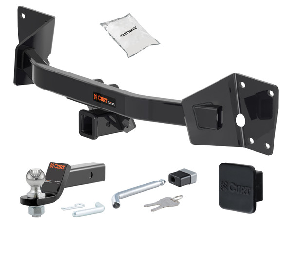 20 - 24 Cadillac XT6 2in. CURT Trailer Hitch + Ball Mount + Cover + Lock Kit HWA249 - CURT