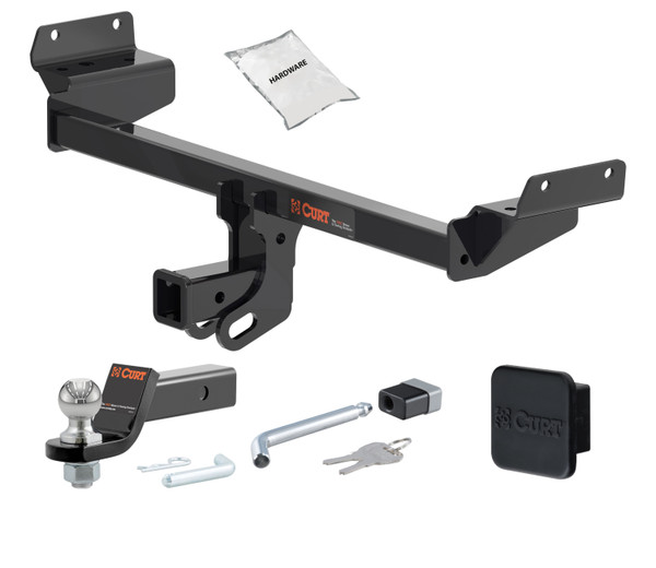 16 - 18 Lincoln MKX 2in. CURT Trailer Hitch + Ball Mount + Cover + Lock Kit HWA1741 - CURT