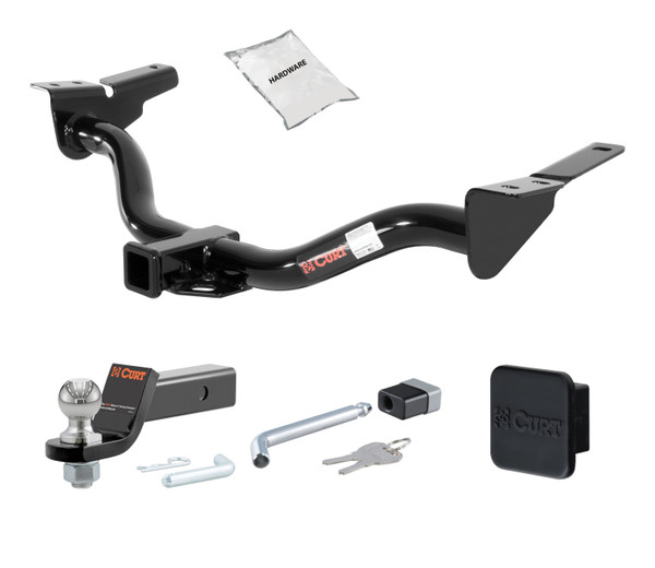 01 - 04 Mazda Tribute Without factory 1-1/4" receiver hitch 2in. CURT Trailer Hitch + Ball Mount + Cover + Lock Kit HWA1826 - CURT