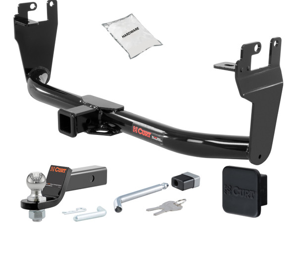 15 - 23 JEEP Renegade 2in. CURT Trailer Hitch + Ball Mount + Cover + Lock Kit HWA1572 - CURT