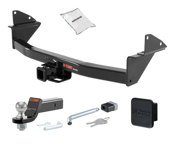 15 - 22 Chevrolet Colorado 2in. CURT Trailer Hitch + Ball Mount + Cover + Lock Kit HWA326 - CURT