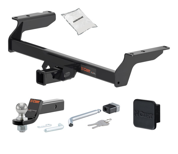 20 - 24 Lincoln Corsair Excluding PHEV 2in. CURT Trailer Hitch + Ball Mount + Cover + Lock Kit HWA1727 - CURT