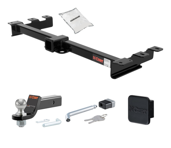 07 - 07 Chevrolet Silverado 1500 Classic With roll pan bumper 2in. CURT Trailer Hitch + Ball Mount + Cover + Lock Kit HWA431 - CURT