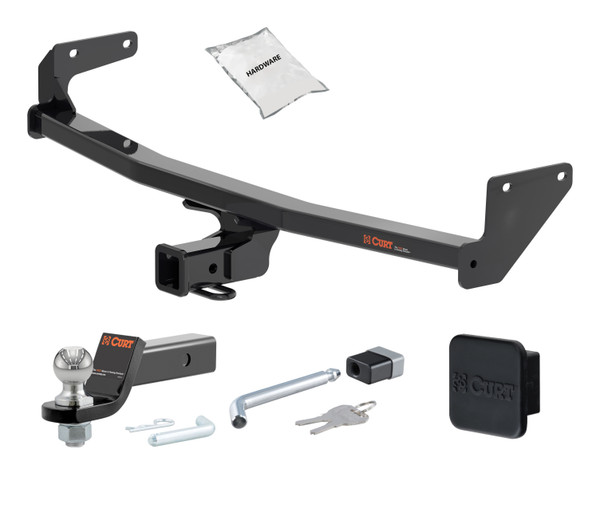 22 - 24 KIA Niro EV 2in. CURT Trailer Hitch + Ball Mount + Cover + Lock Kit HWA1600 - CURT