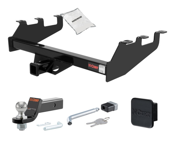 07 - 07 Chevrolet Silverado 1500 HD Classic With Tommy Gate lift or 10" drop bumper 2in. CURT Trailer Hitch + Ball Mount + Cover + Lock Kit HWA444 - CURT