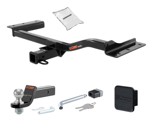 10 - 15 Lexus RX350 2in. CURT Trailer Hitch + Ball Mount + Cover + Lock Kit HWA1703 - CURT