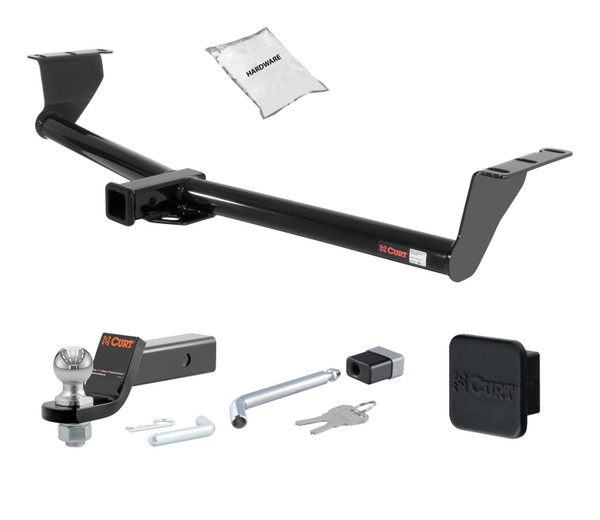 11 - 12 KIA Sedona 2in. CURT Trailer Hitch + Ball Mount + Cover + Lock Kit HWA1616 - CURT