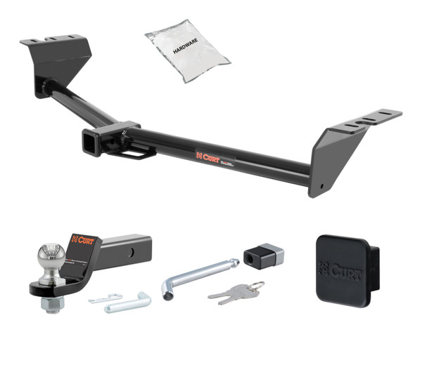 15 - 21 KIA Sedona 2in. CURT Trailer Hitch + Ball Mount + Cover + Lock Kit HWA1614 - CURT