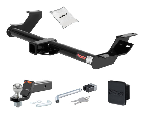 02 - 05 KIA Sedona 2in. CURT Trailer Hitch + Ball Mount + Cover + Lock Kit HWA1619 - CURT