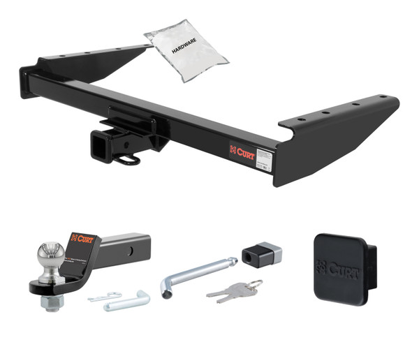 93 - 98 JEEP Grand Cherokee 2in. CURT Trailer Hitch + Ball Mount + Cover + Lock Kit HWA1559 - CURT