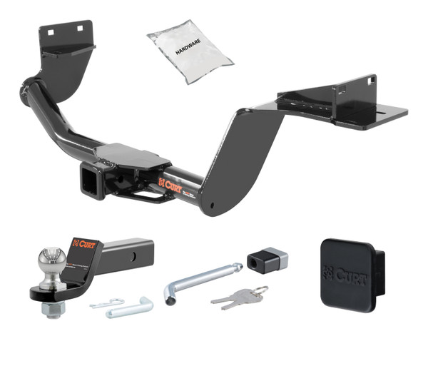 16 - 20 KIA Sorento 2in. CURT Trailer Hitch + Ball Mount + Cover + Lock Kit HWA1623 - CURT