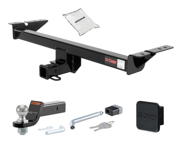 07 - 12 Mazda CX-7 2in. CURT Trailer Hitch + Ball Mount + Cover + Lock Kit HWA1802 - CURT