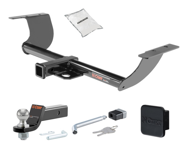 15 - 23 Dodge Charger Excluding GT and Hellcat 2in. CURT Trailer Hitch + Ball Mount + Cover + Lock Kit HWA677 - CURT