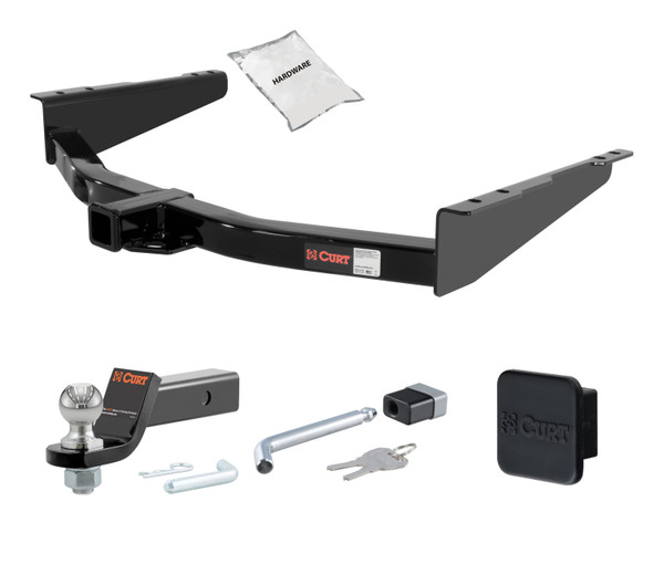 12 - 21 Nissan NV1500 2in. CURT Trailer Hitch + Ball Mount + Cover + Lock Kit HWA2037 - CURT