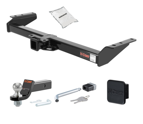 00 - 02 Chevrolet   2in. CURT Trailer Hitch + Ball Mount + Cover + Lock Kit HWA589 - CURT