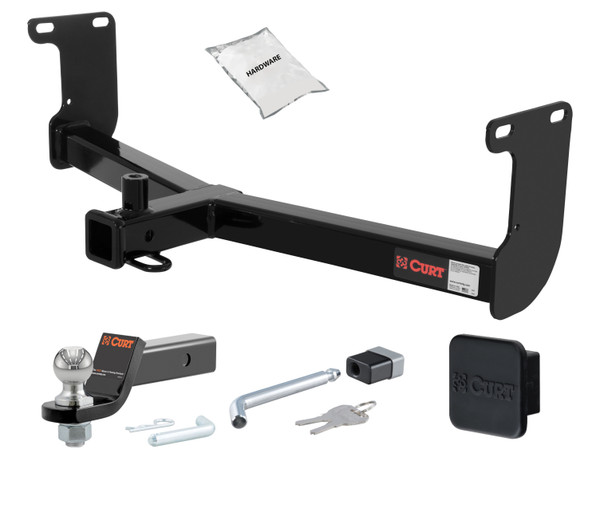 05 - 10 Dodge Dakota 2in. CURT Trailer Hitch + Ball Mount + Cover + Lock Kit HWA682 - CURT
