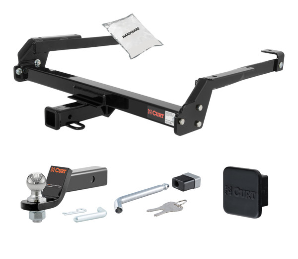 87 - 94 Nissan D21 2in. CURT Trailer Hitch + Ball Mount + Cover + Lock Kit HWA2015 - CURT