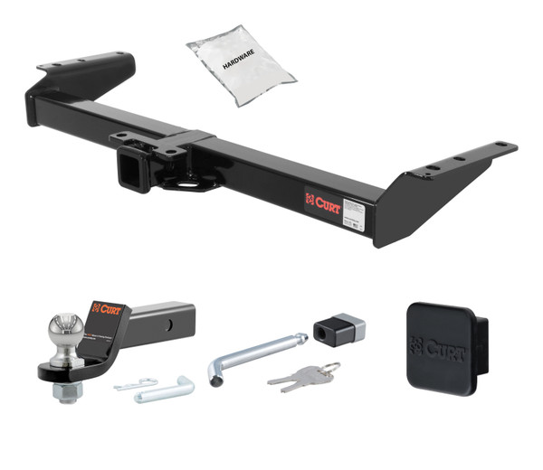 00 - 02 Chevrolet   2in. CURT Trailer Hitch + Ball Mount + Cover + Lock Kit HWA588 - CURT
