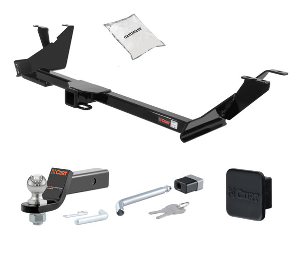 04 - 07 Chrysler Town & Country With Stow 'n Go 2in. CURT Trailer Hitch + Ball Mount + Cover + Lock Kit HWA651 - CURT
