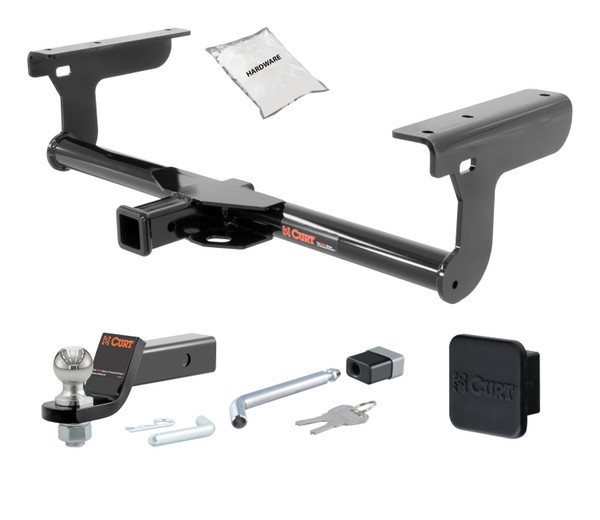 16 - 20 Volvo XC90 2in. CURT Trailer Hitch + Ball Mount + Cover + Lock Kit HWA2564 - CURT