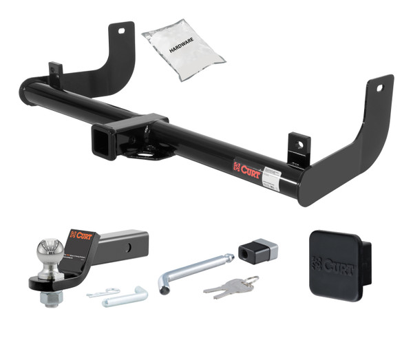 09 - 14 Ford F-150  Excluding factory receiver 2in. CURT Trailer Hitch + Ball Mount + Cover + Lock Kit HWA853 - CURT