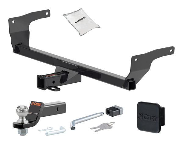 21 - 24 Toyota Venza 2in. CURT Trailer Hitch + Ball Mount + Cover + Lock Kit HWA2457 - CURT