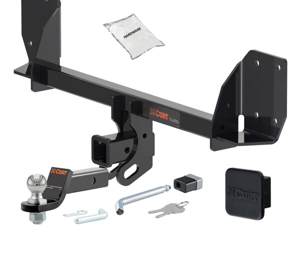 18 - 24 Volvo XC60 2in. CURT Trailer Hitch + Ball Mount + Cover + Lock Kit HWA2557 - CURT