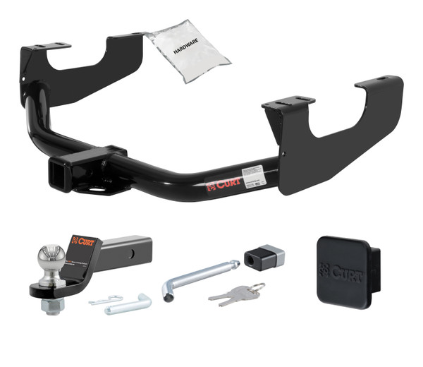 99 - 16 Ford F-250 Super Duty 2in. CURT Trailer Hitch + Ball Mount + Cover + Lock Kit HWA887 - CURT