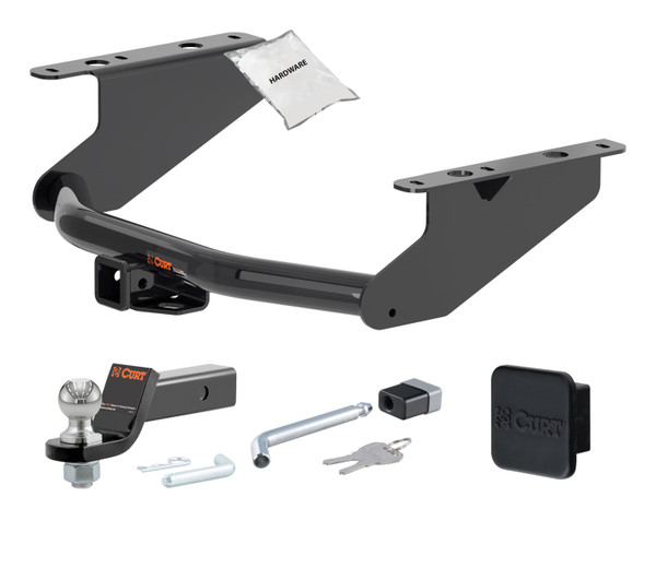 19 - 24 Subaru Ascent 2in. CURT Trailer Hitch + Ball Mount + Cover + Lock Kit HWA2252 - CURT
