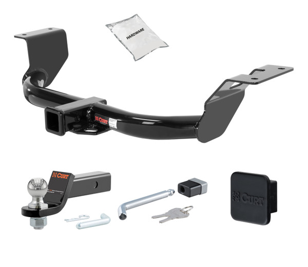 12 - 16 HONDA CR-V 2in. CURT Trailer Hitch + Ball Mount + Cover + Lock Kit HWA1353 - CURT