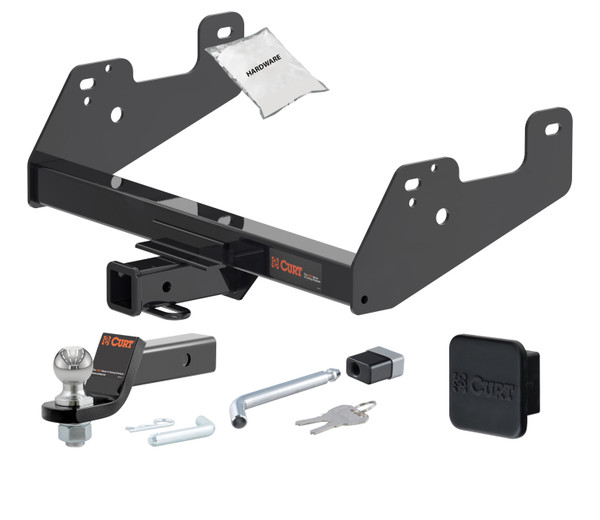 15 - 24 Ford F-150  Excluding factory receiver or Police Responder 2in. CURT Trailer Hitch + Ball Mount + Cover + Lock Kit HWA850 - CURT