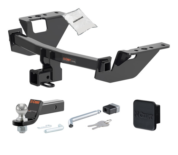 14 - 18 Subaru Forester 2in. CURT Trailer Hitch + Ball Mount + Cover + Lock Kit HWA2268 - CURT