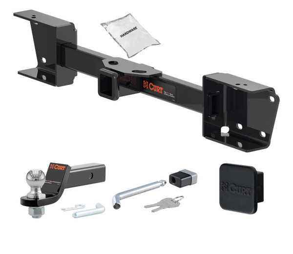 19 - 24 Subaru Ascent 2in. CURT Trailer Hitch + Ball Mount + Cover + Lock Kit HWA2253 - CURT